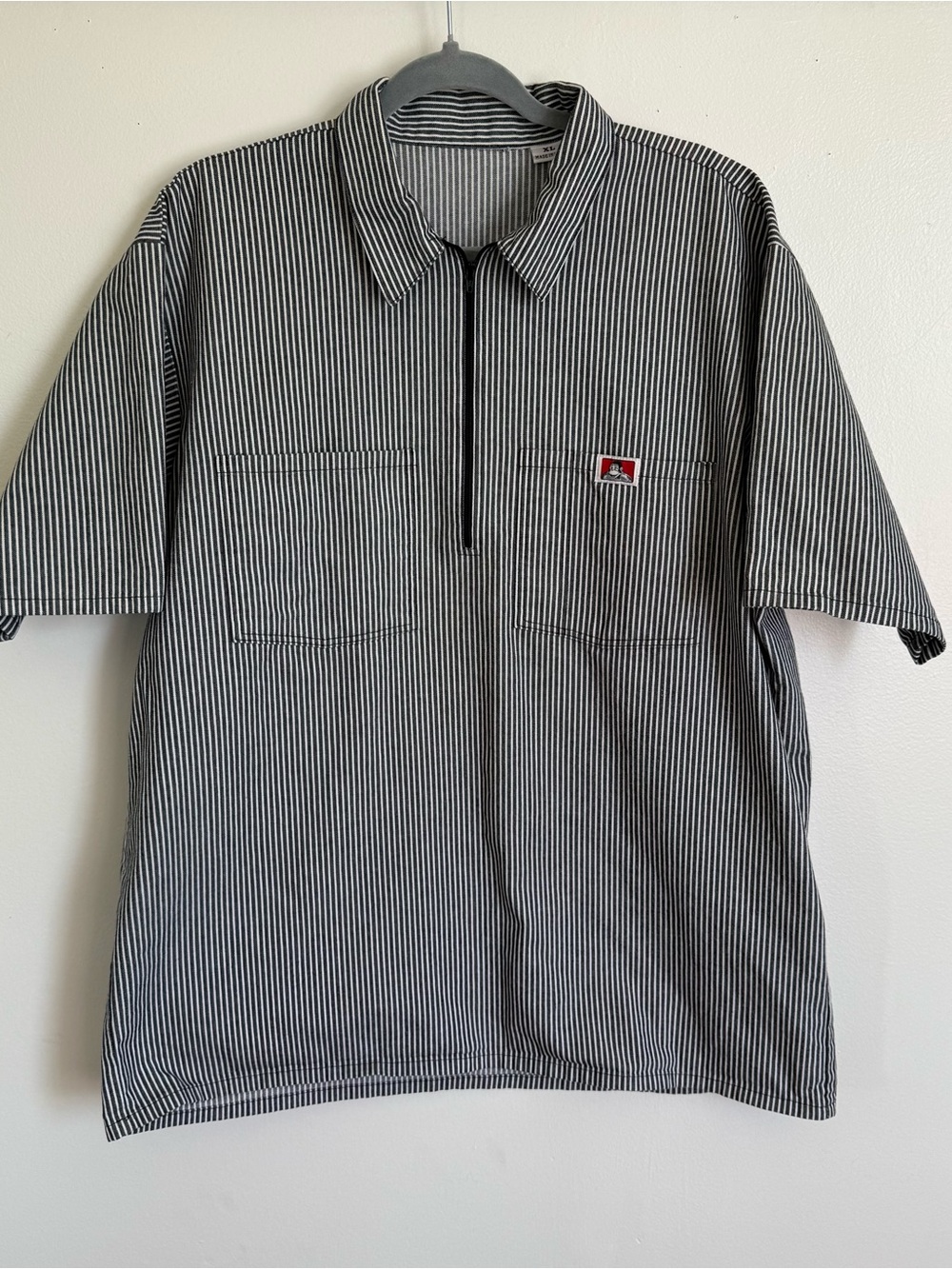 Ben Davis half zip striped tee